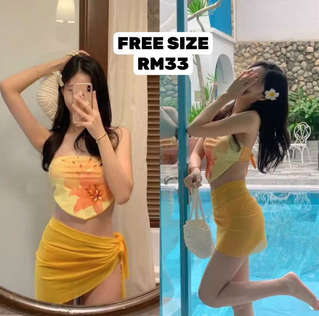 花朵度假风三件套比基尼