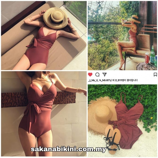 Ig 爆款连体钢托泳衣