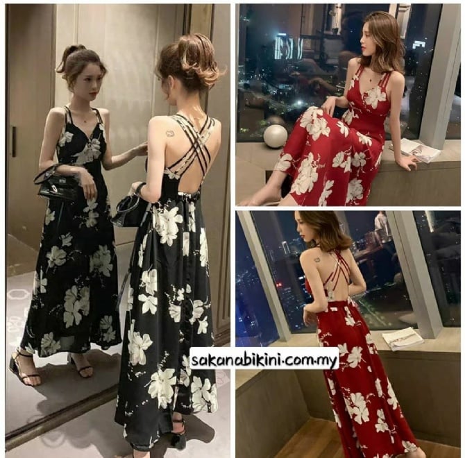 优质版花朵度假长裙