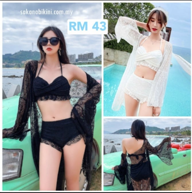 蕾丝三件套均码款比基尼