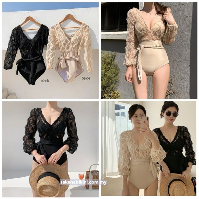 女神钢托款蕾丝连体两件套