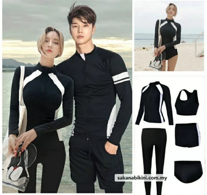 情侣款泳衣潜水服（女五件套+男三件套）