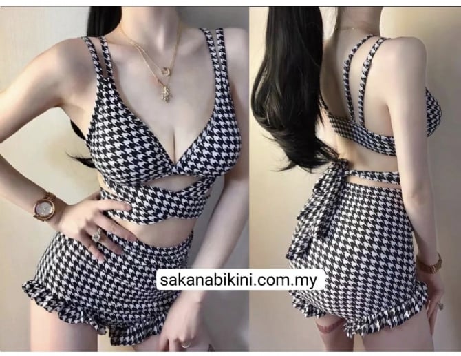 格子平角bikini