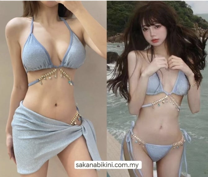高级感水钻设计三件套比基尼