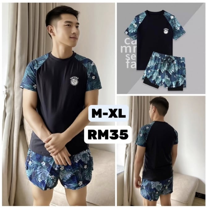 男款时尚两件套泳装