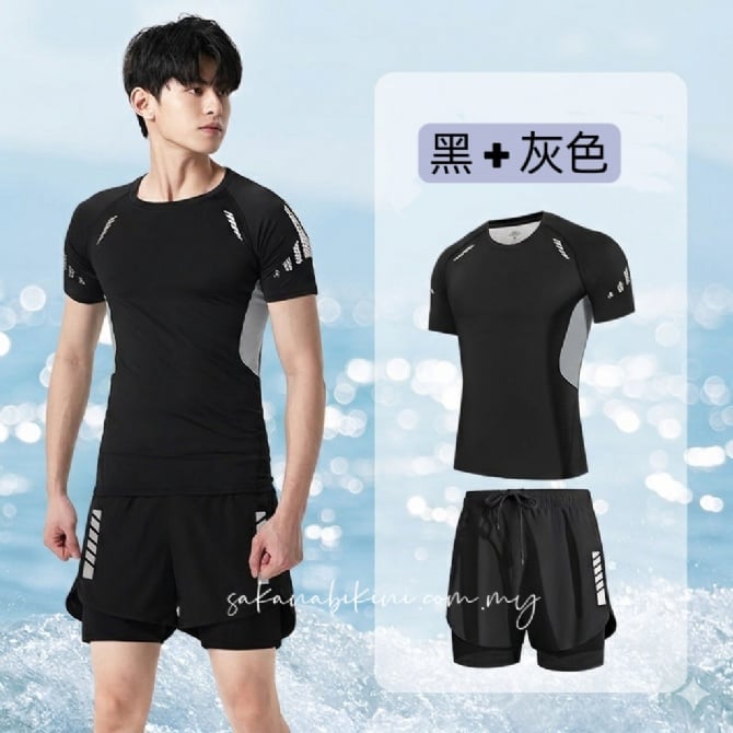 男款显瘦两件套泳装